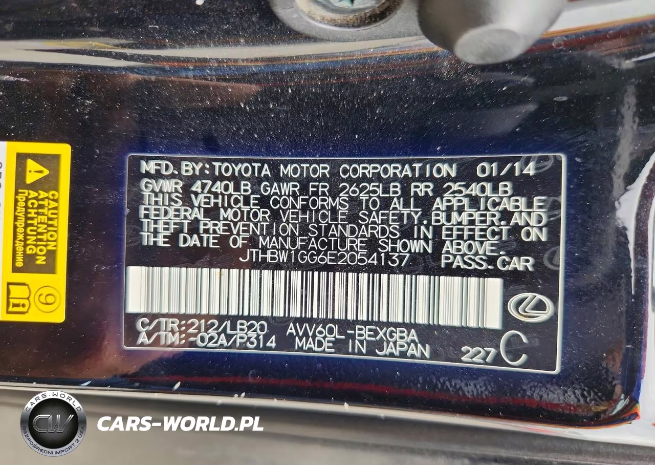 2014 Lexus Es 300H VIN:JTHBW1GG6E2054137 - 12