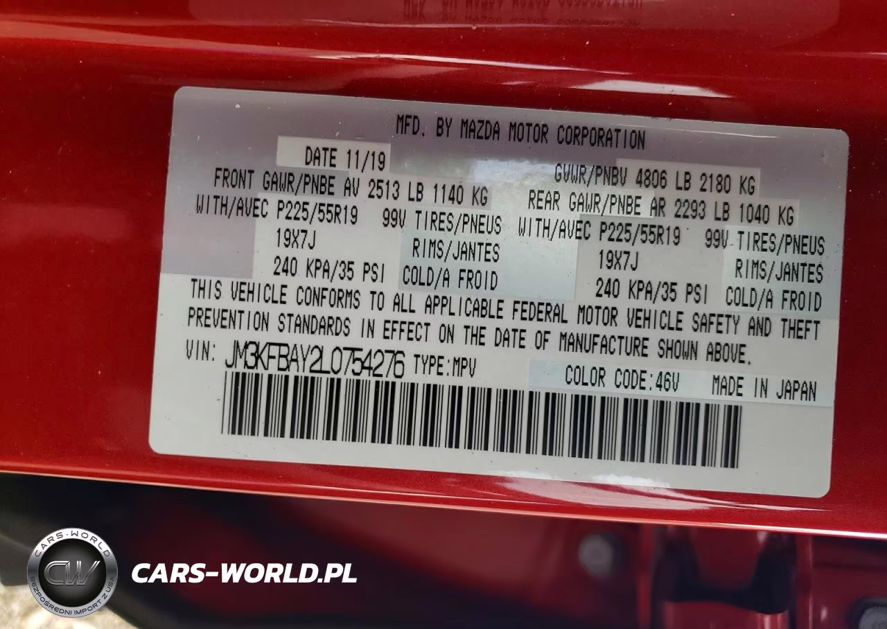 2020 Mazda Cx-5 Grand Touring Reserve VIN:JM3KFBAY2L0754276 - 13