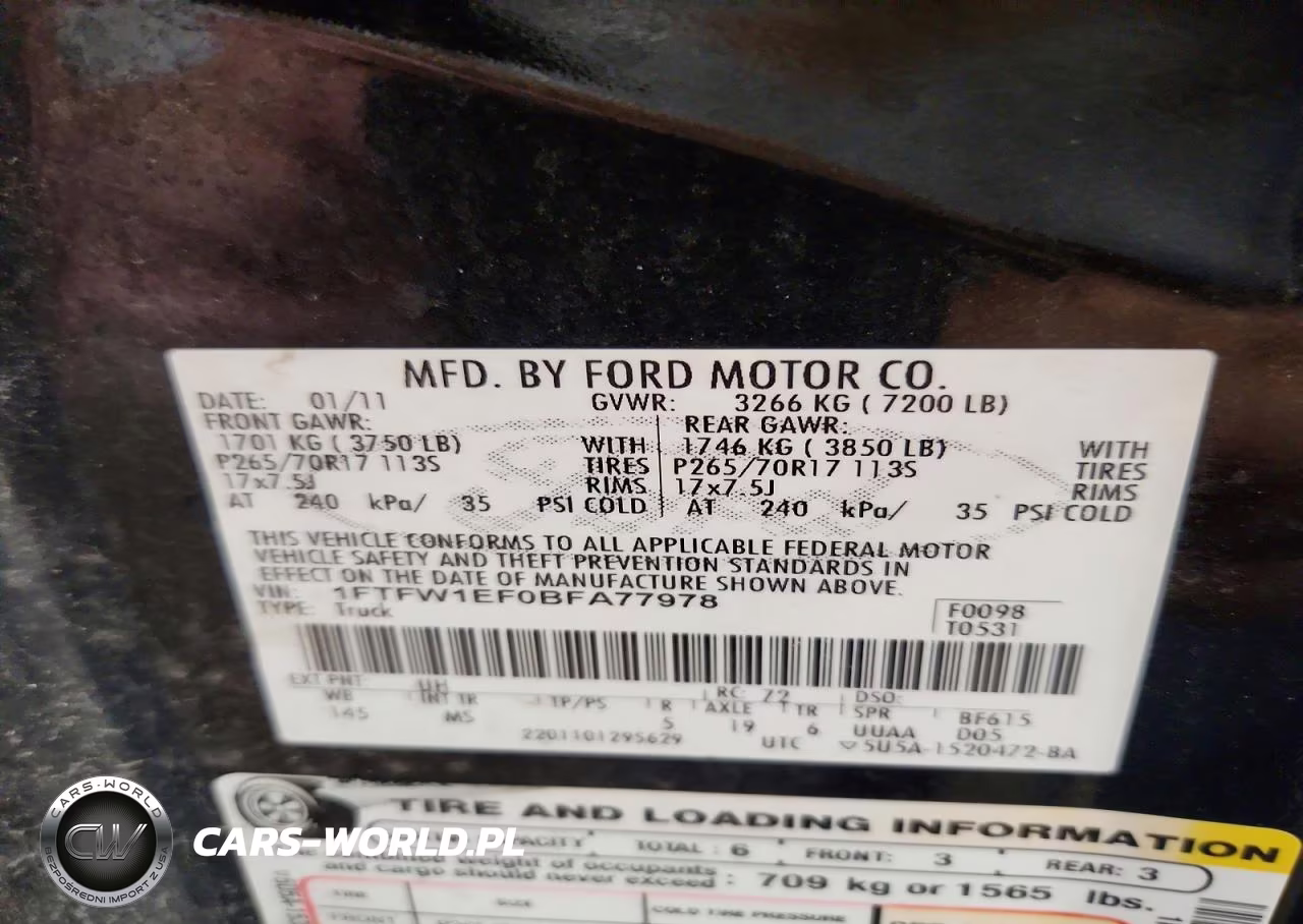2011 Ford F150 Supercrew VIN:1FTFW1EF0BFA77978 - 12