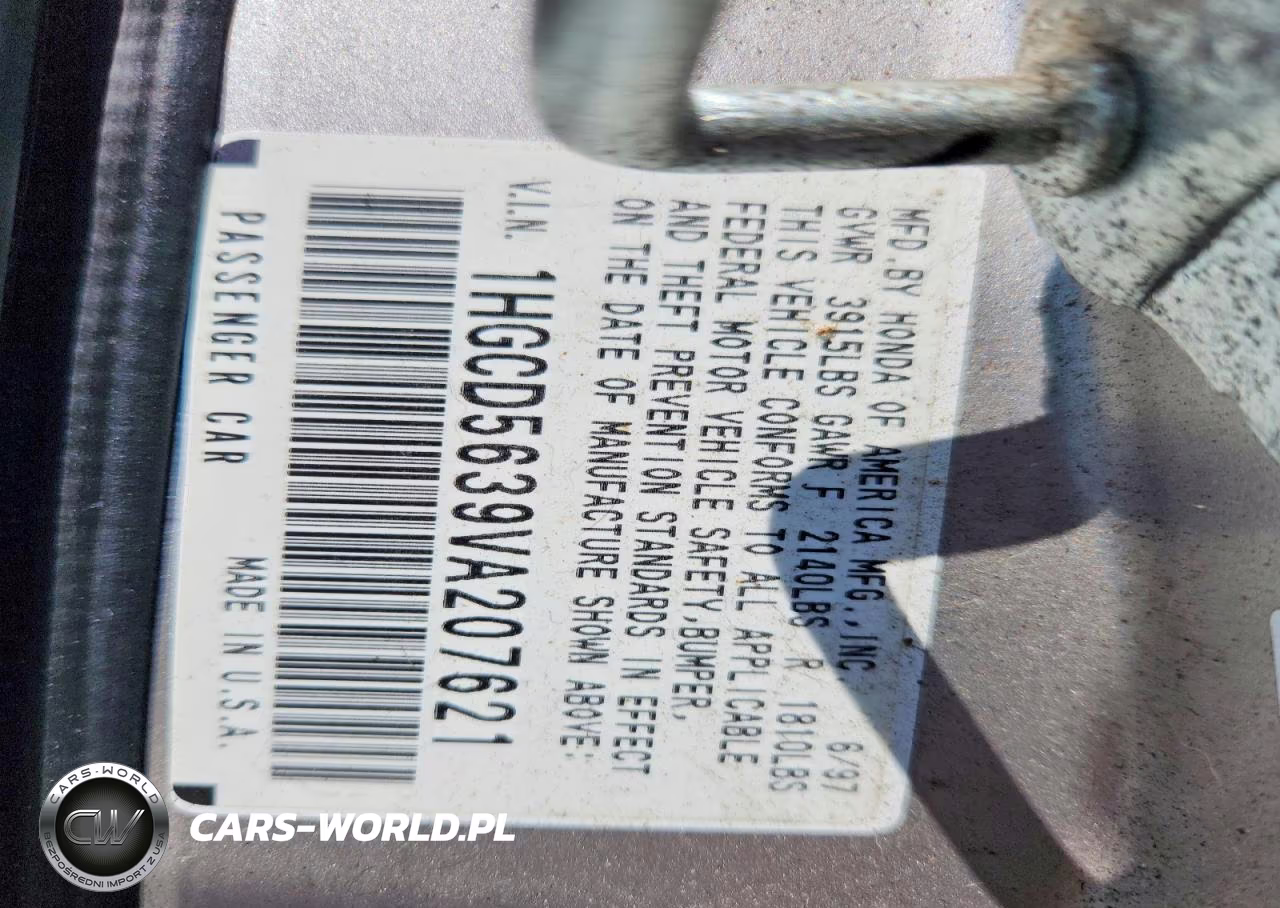 1997 Honda Accord Lx VIN:1HGCD5639VA207621 - 13
