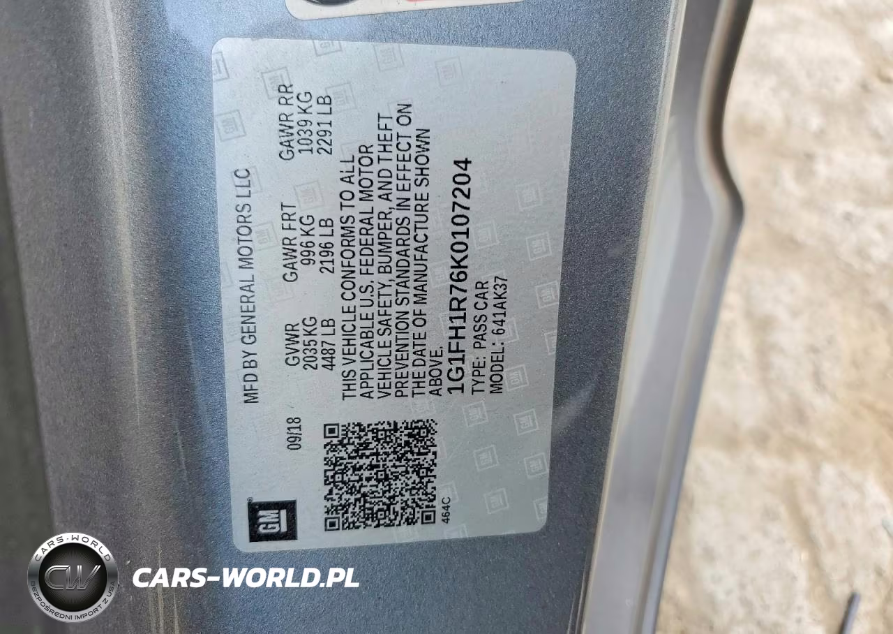 2019 Chevrolet Camaro Ss VIN:1G1FH1R76K0107204 - 12