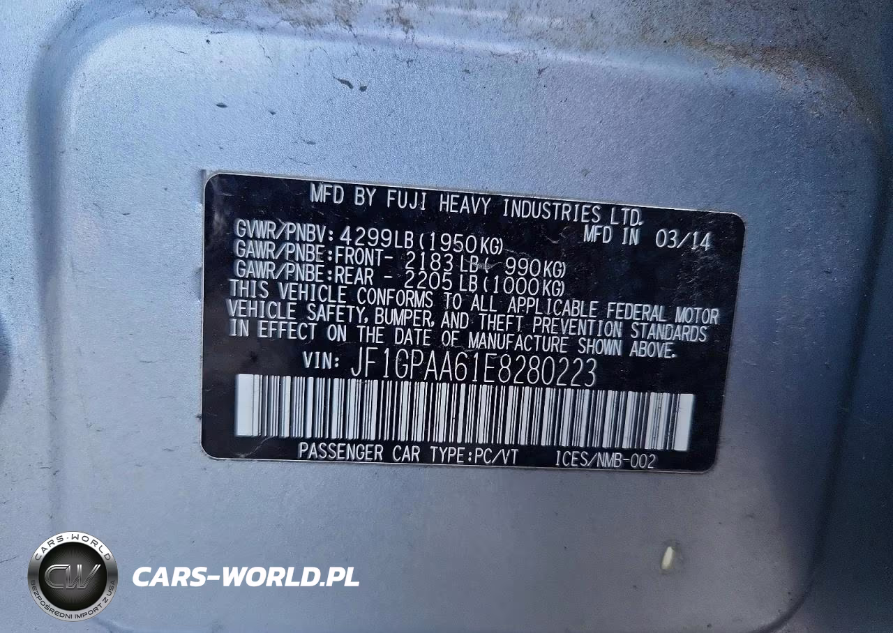 2014 Subaru Impreza VIN:JF1GPAA61E8280223 - 12