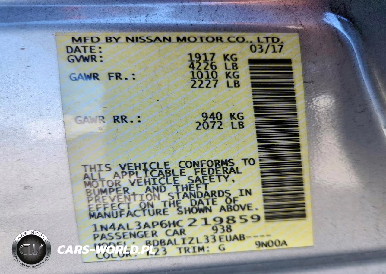 2017 Nissan Altima 2.5 Sv VIN:1N4AL3AP6HC219859 - 12