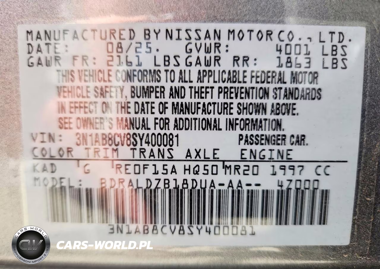 2025 Nissan Sentra Sv VIN:3N1AB8CV8SY400081 - 12