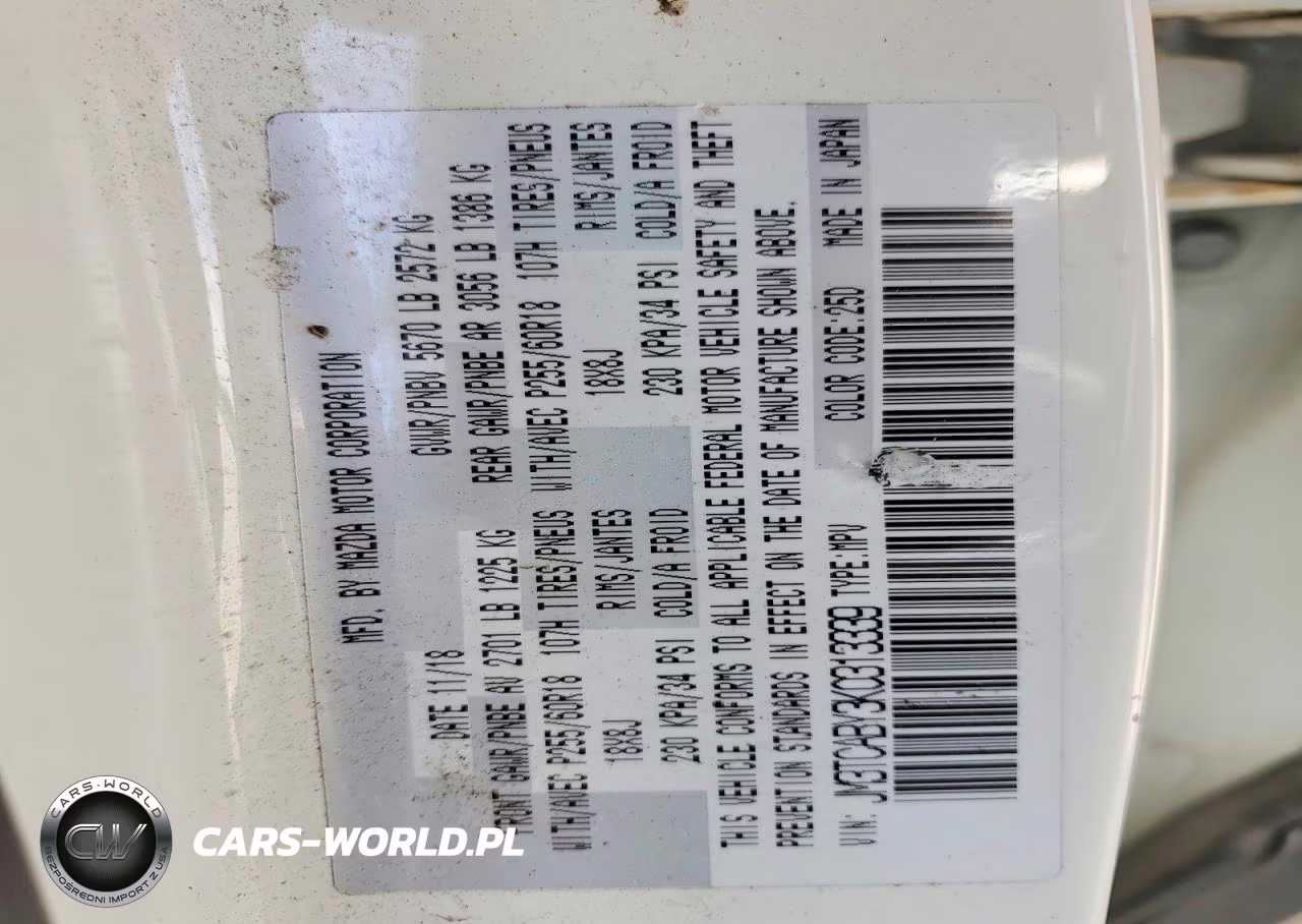 2019 Mazda Cx-9 Sport VIN:JM3TCABY3K0313339 - 13