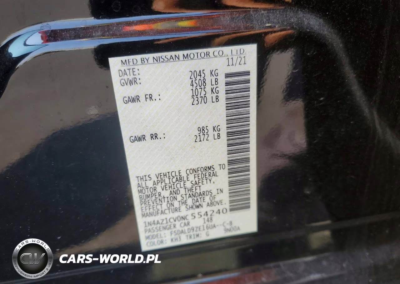 2022 Nissan Leaf Sv VIN:1N4AZ1CV0NC554240 - 13