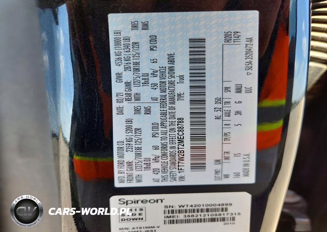 2021 Ford F250 Super Duty VIN:1FT7W2BT2MEC88788 - 12