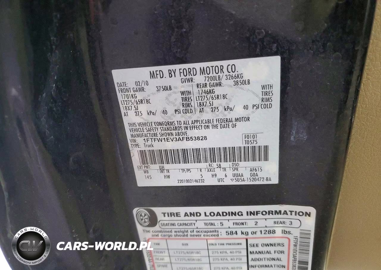 2010 Ford F150 Supercrew VIN:1FTFW1EV3AFB53828 - 13
