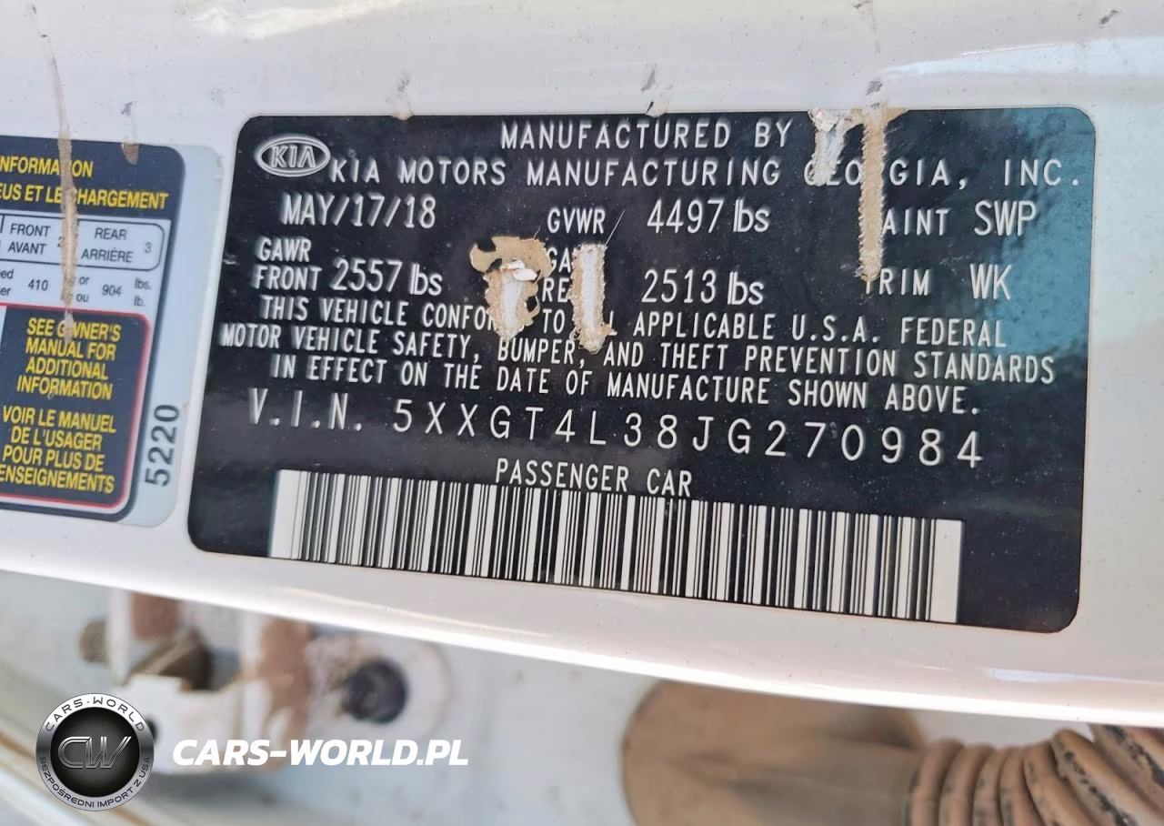 2018 Kia Optima Lx VIN:5XXGT4L38JG270984 - 12