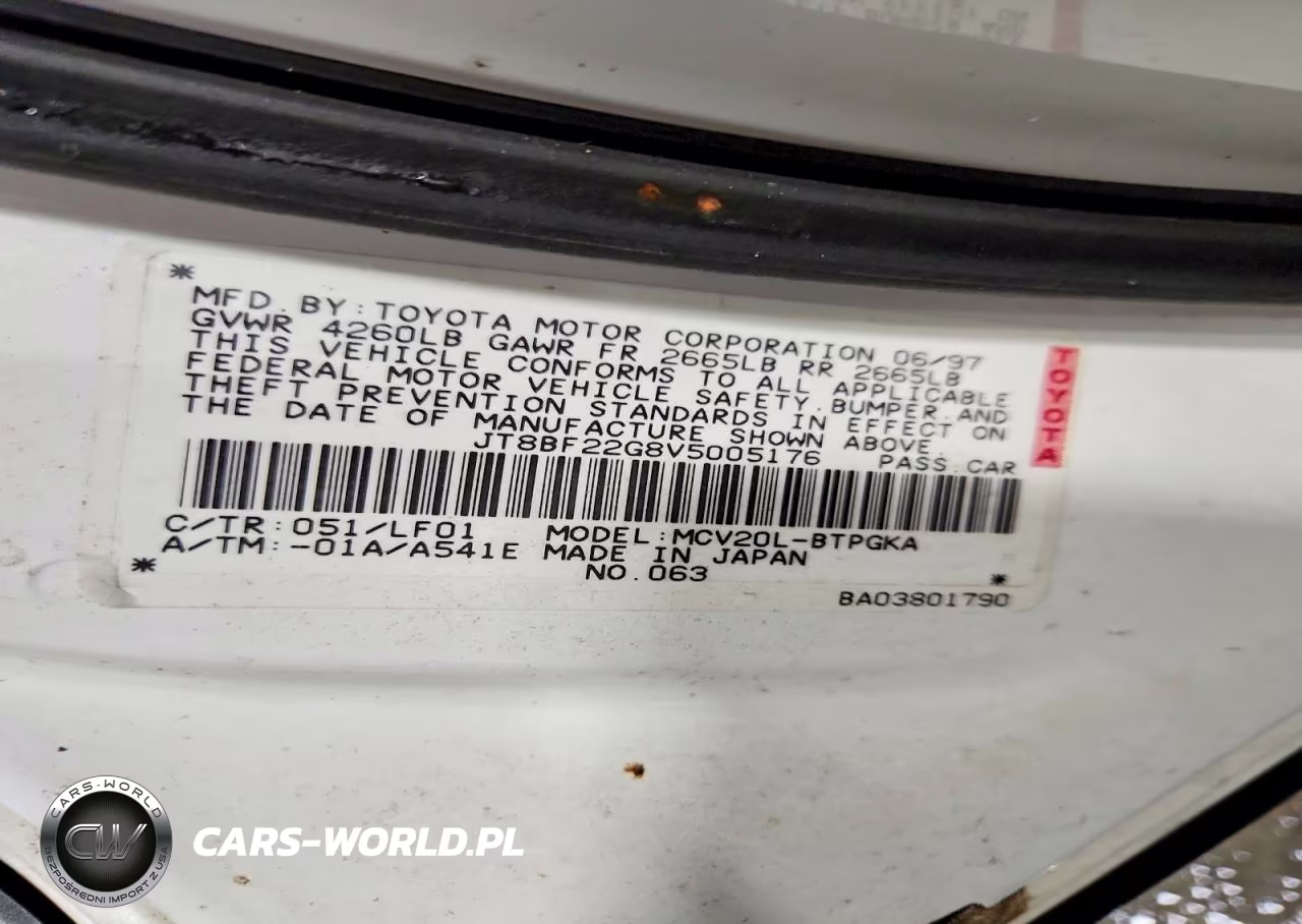 1997 Lexus Es 300 VIN:JT8BF22G8V5005176 - 12
