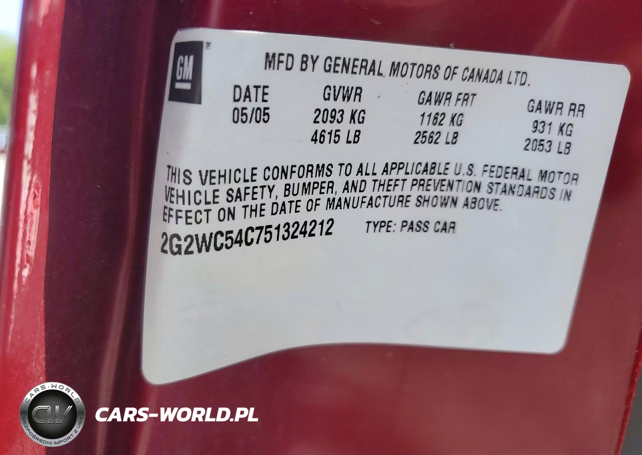 2005 Pontiac Grand Prix Gxp VIN:2G2WC54C751324212 - 12