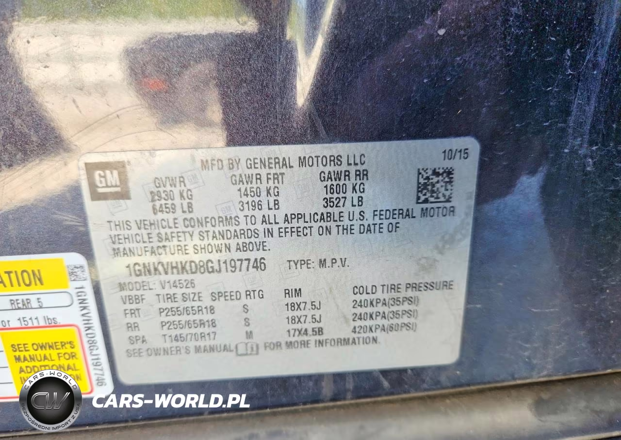 2016 Chevrolet Traverse Lt VIN:1GNKVHKD8GJ197746 - 13
