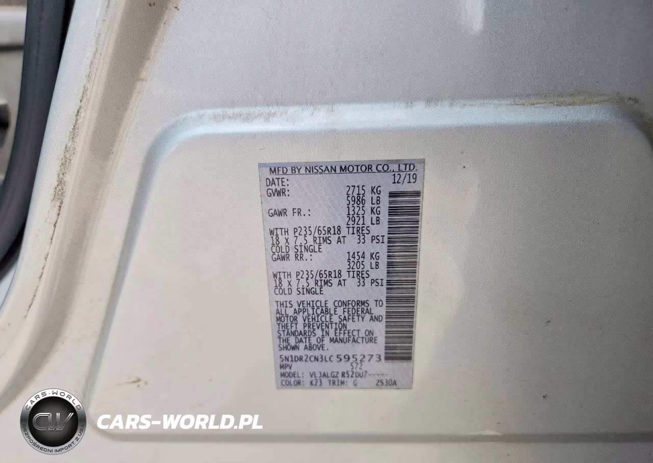 2020 Nissan Pathfinder Sl VIN:5N1DR2CN3LC595273 - 14