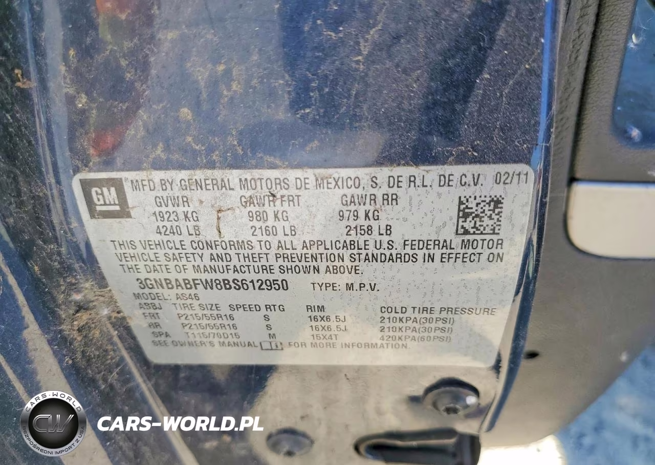 2011 Chevrolet Hhr Lt VIN:3GNBABFW8BS612950 - 12