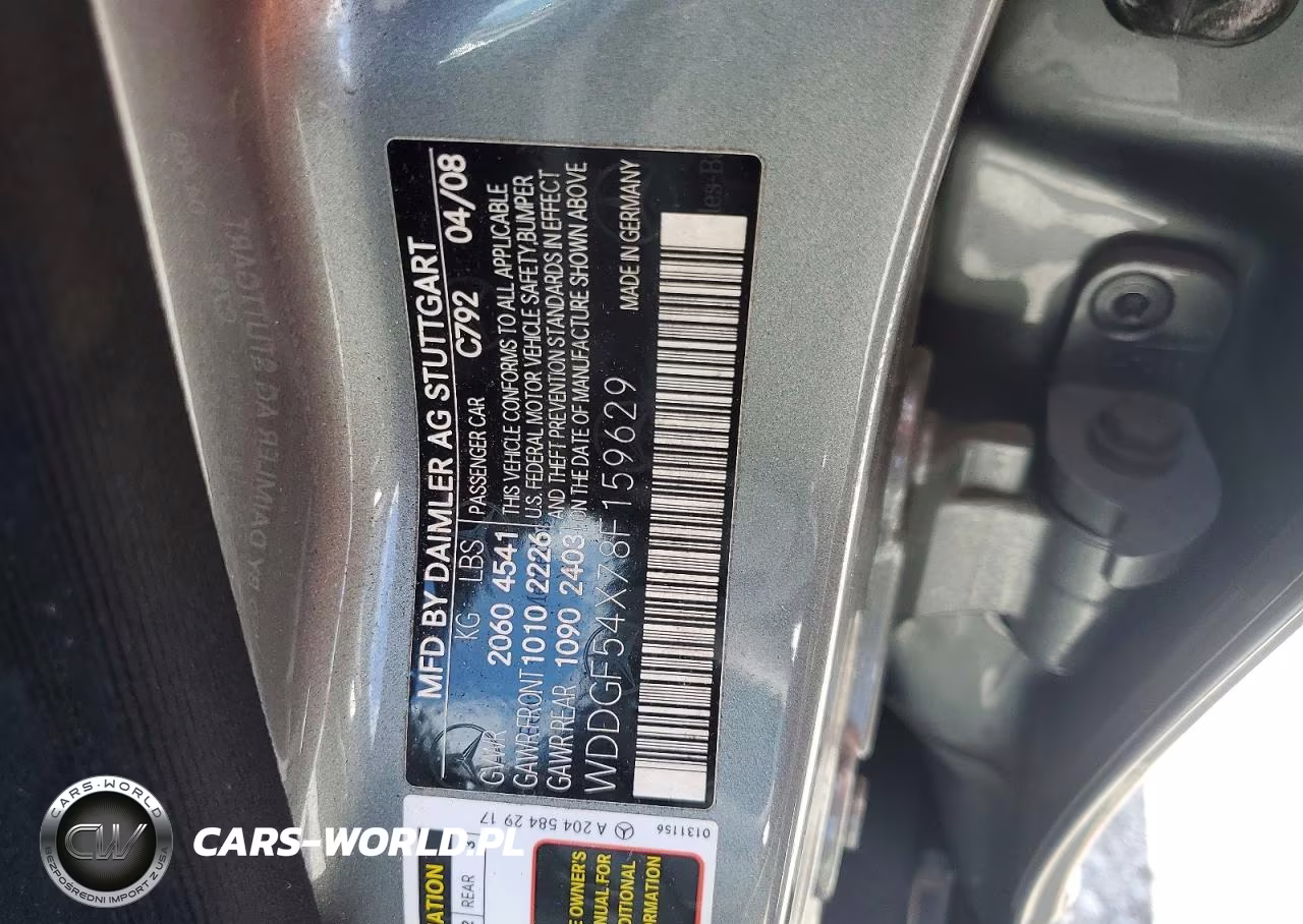 2008 Mercedes-Benz C 300 VIN:WDDGF54X78F159629 - 12