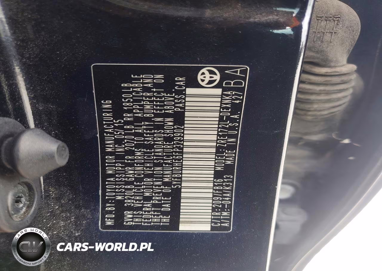 2015 Toyota Corolla Le Plus VIN:5YFBURHE6FP329902 - 12