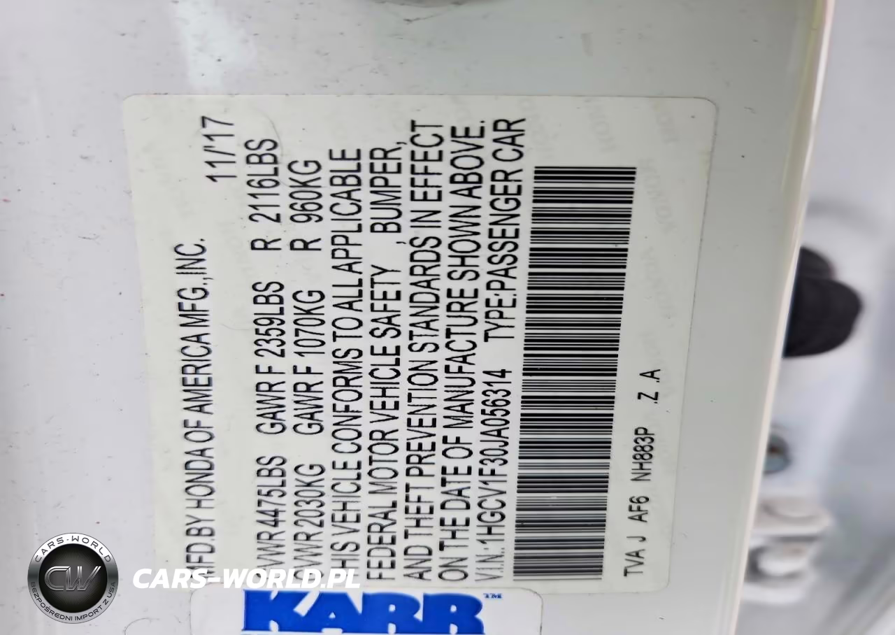 2018 Honda Accord Sport VIN:1HGCV1F30JA056314 - 12