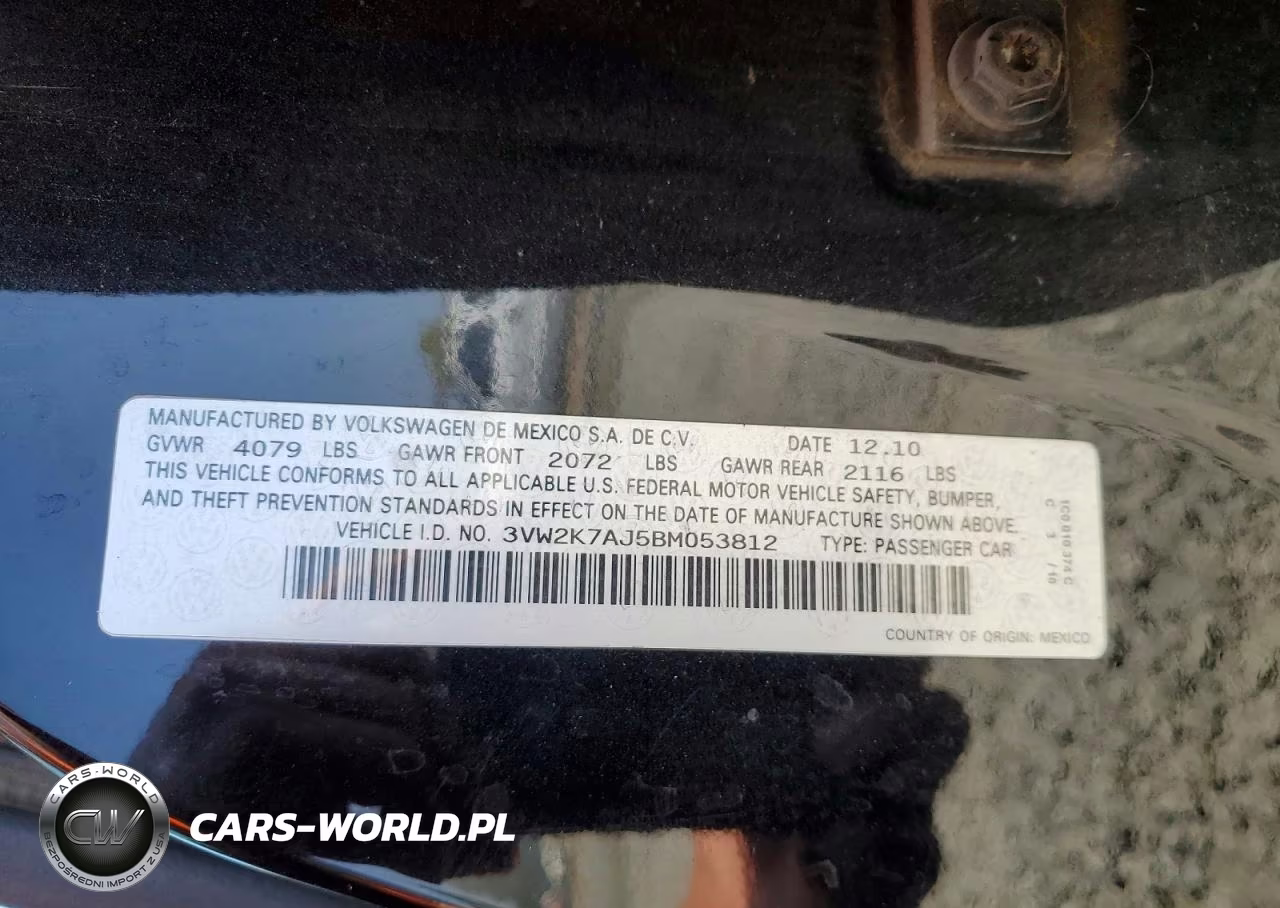 2011 Volkswagen Jetta Base VIN:3VW2K7AJ5BM053812 - 12