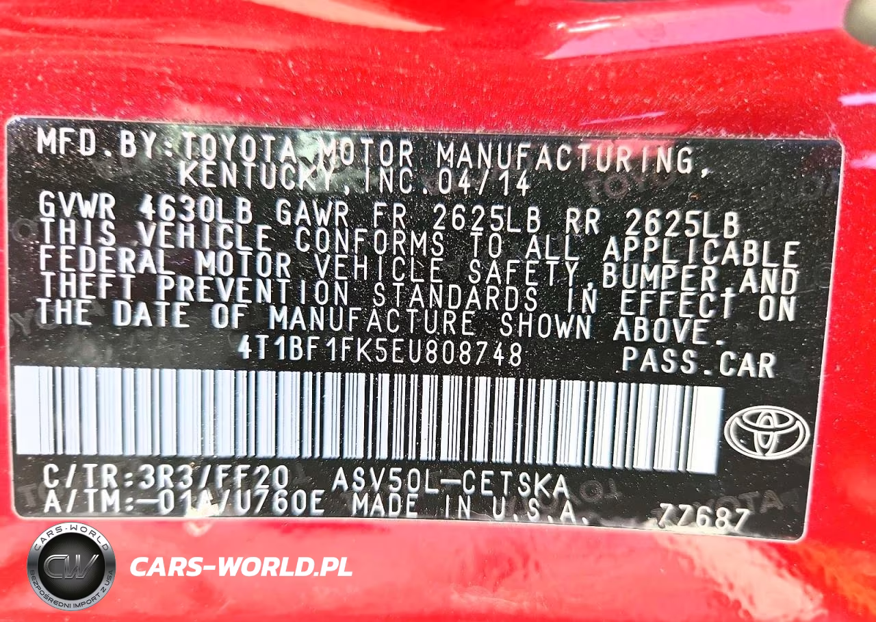 2014 Toyota Camry Se VIN:4T1BF1FK5EU808748 - 13