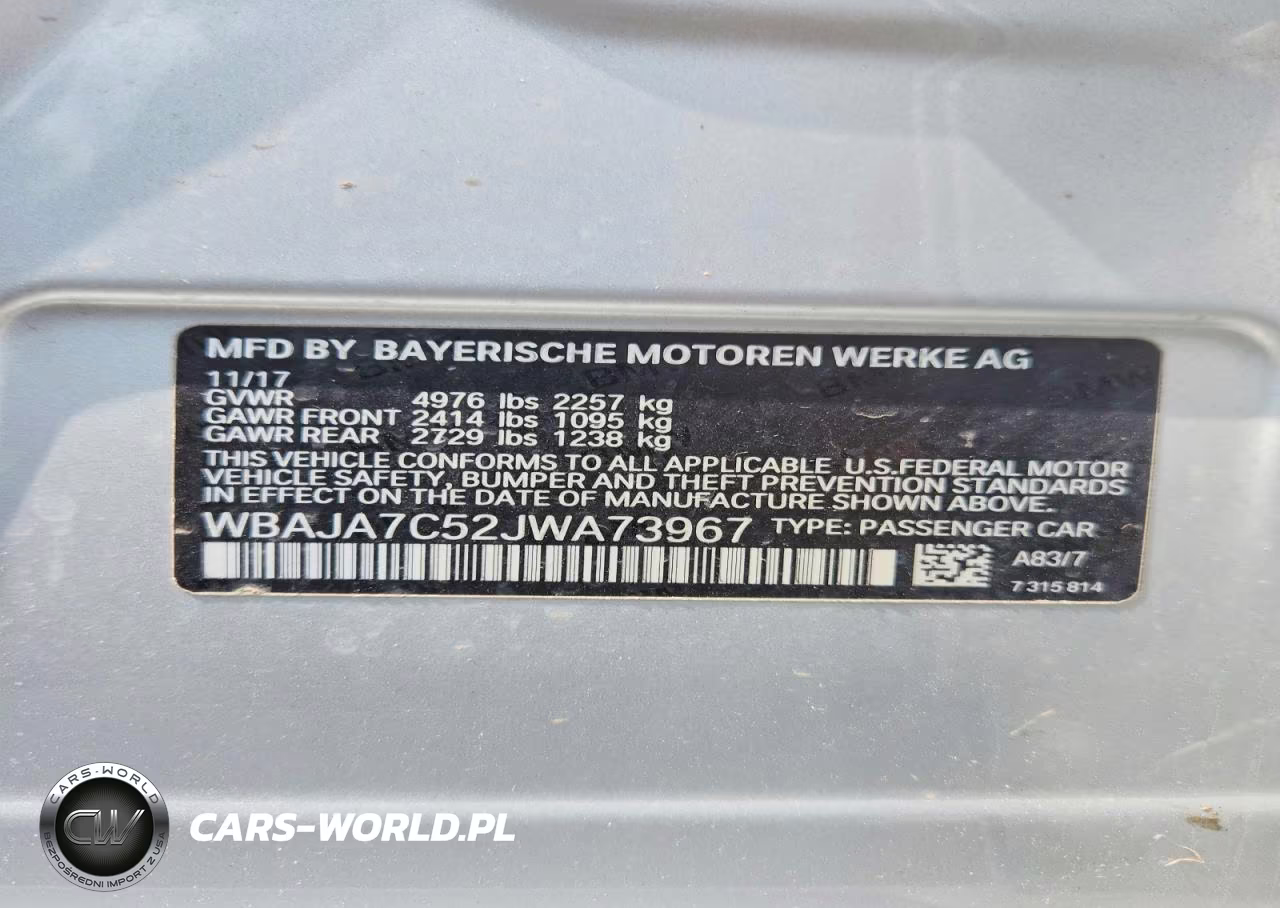 2018 BMW 530 Xi VIN:WBAJA7C52JWA73967 - 12