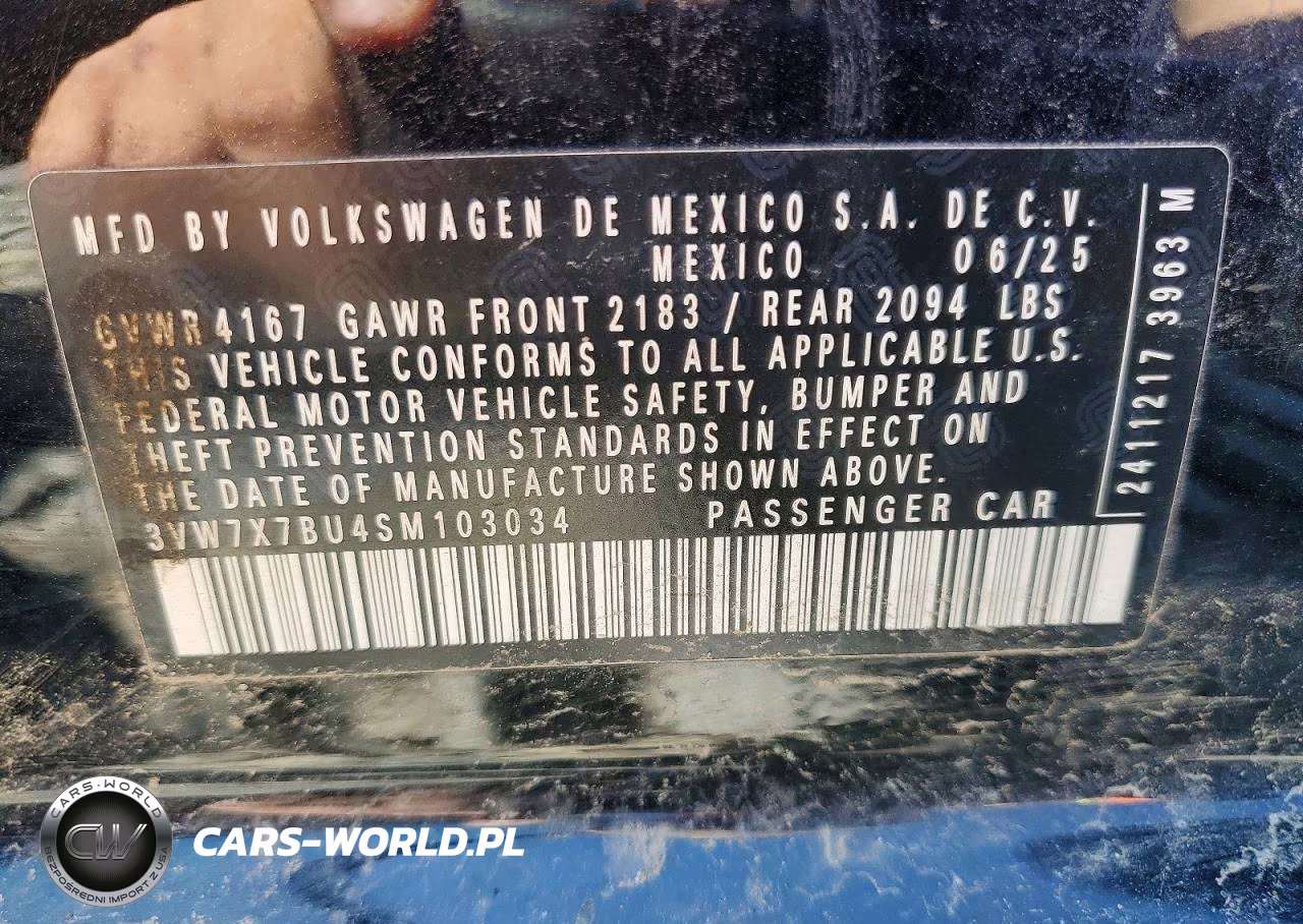 2025 Volkswagen Jetta Se VIN:3VW7X7BU4SM103034 - 13