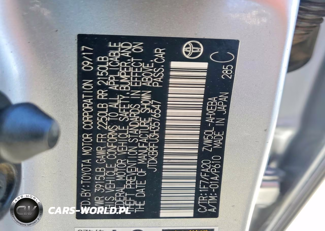 2017 Toyota Prius Two VIN:JTDKBRFU3H3576547 - 12