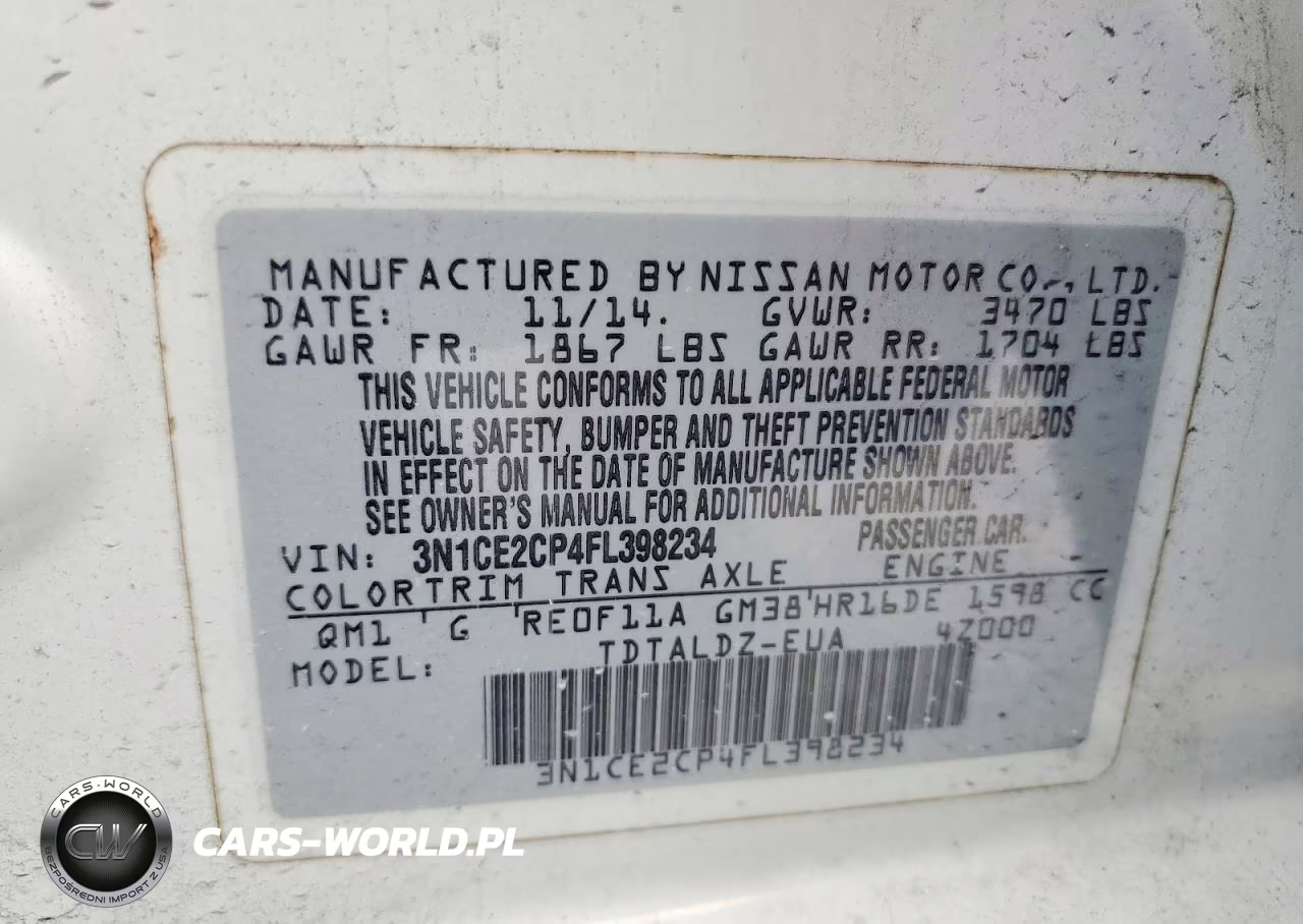 2015 Nissan Versa Note Sv VIN:3N1CE2CP4FL398234 - 13