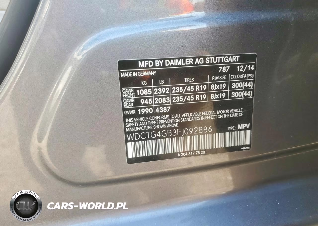 2015 Mercedes-Benz Gla 250 4Matic VIN:WDCTG4GB3FJ092886 - 12