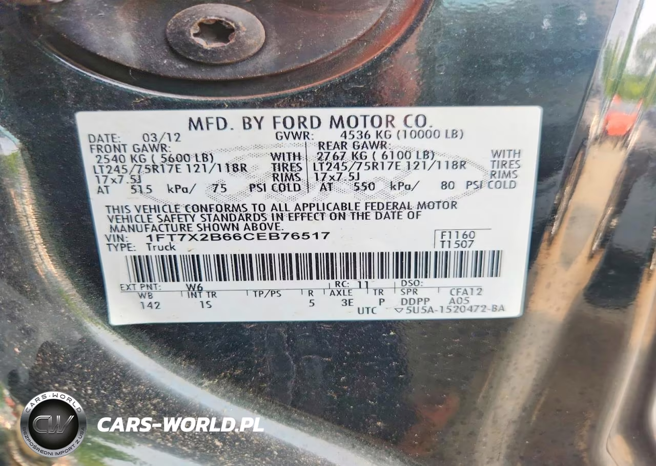 2012 Ford F250 Super Duty VIN:1FT7X2B66CEB76517 - 13