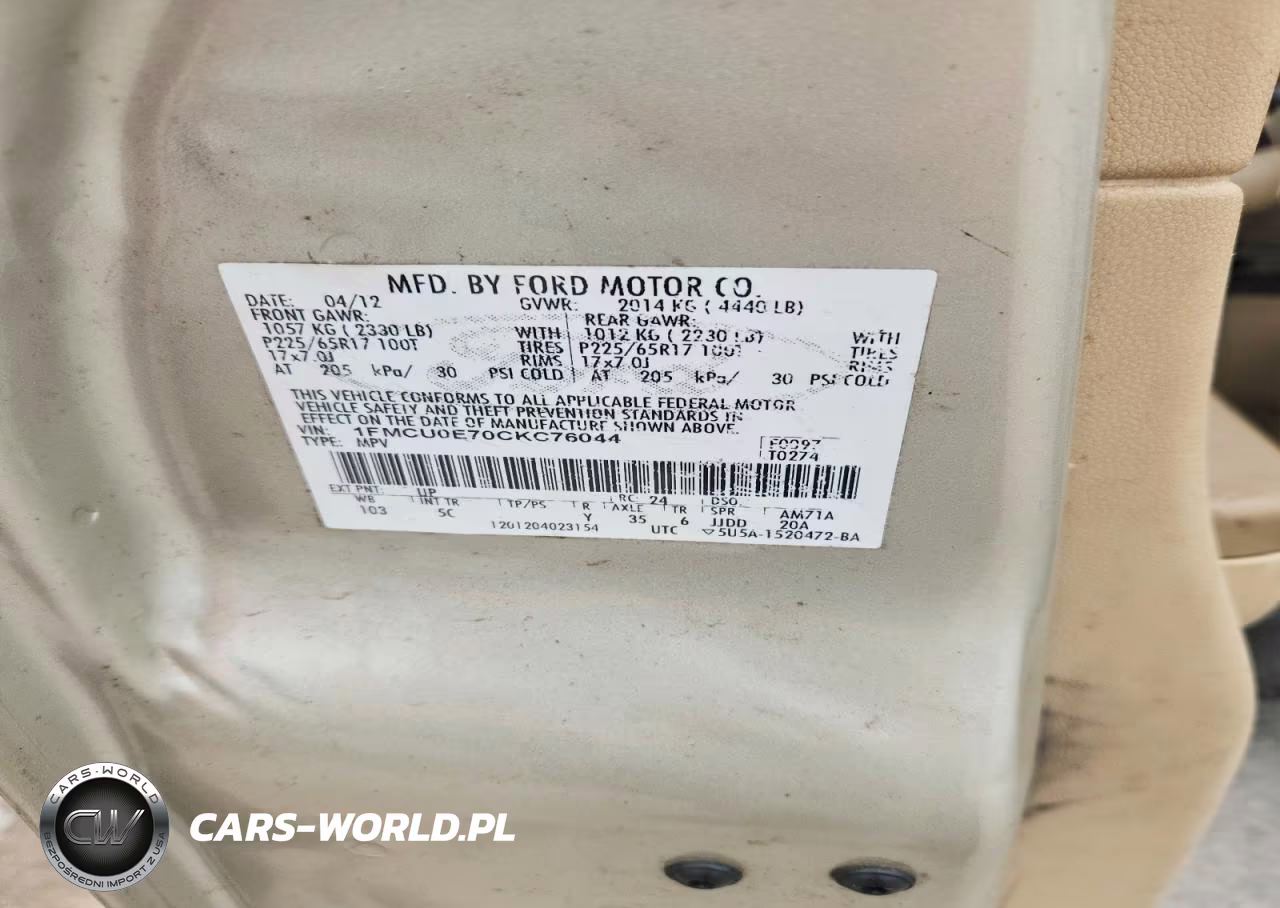 2012 Ford Escape Limited VIN:1FMCU0E70CKC76044 - 13