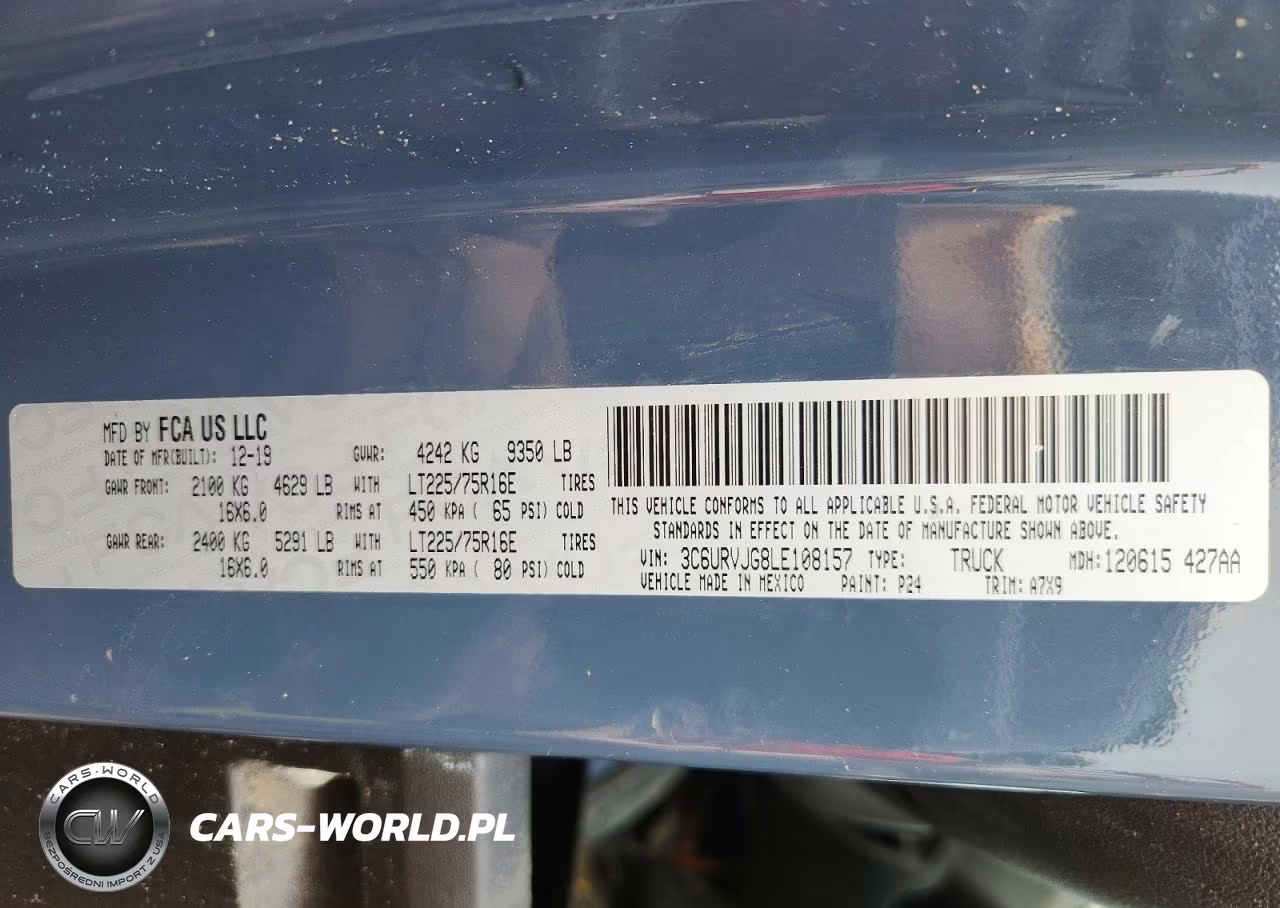 2020 Ram Promaster 3500 3500 High VIN:3C6URVJG8LE108157 - 13