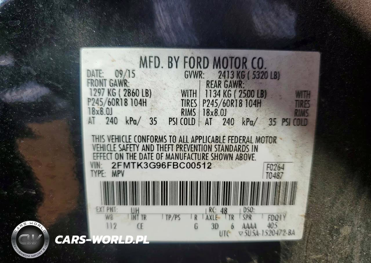 2015 Ford Edge Se VIN:2FMTK3G96FBC00512 - 12
