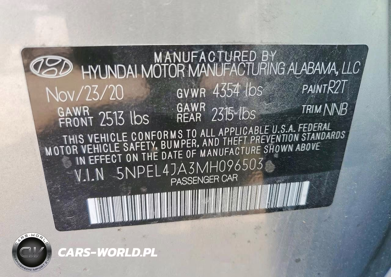 2021 Hyundai Sonata Sel VIN:5NPEL4JA3MH096503 - 12