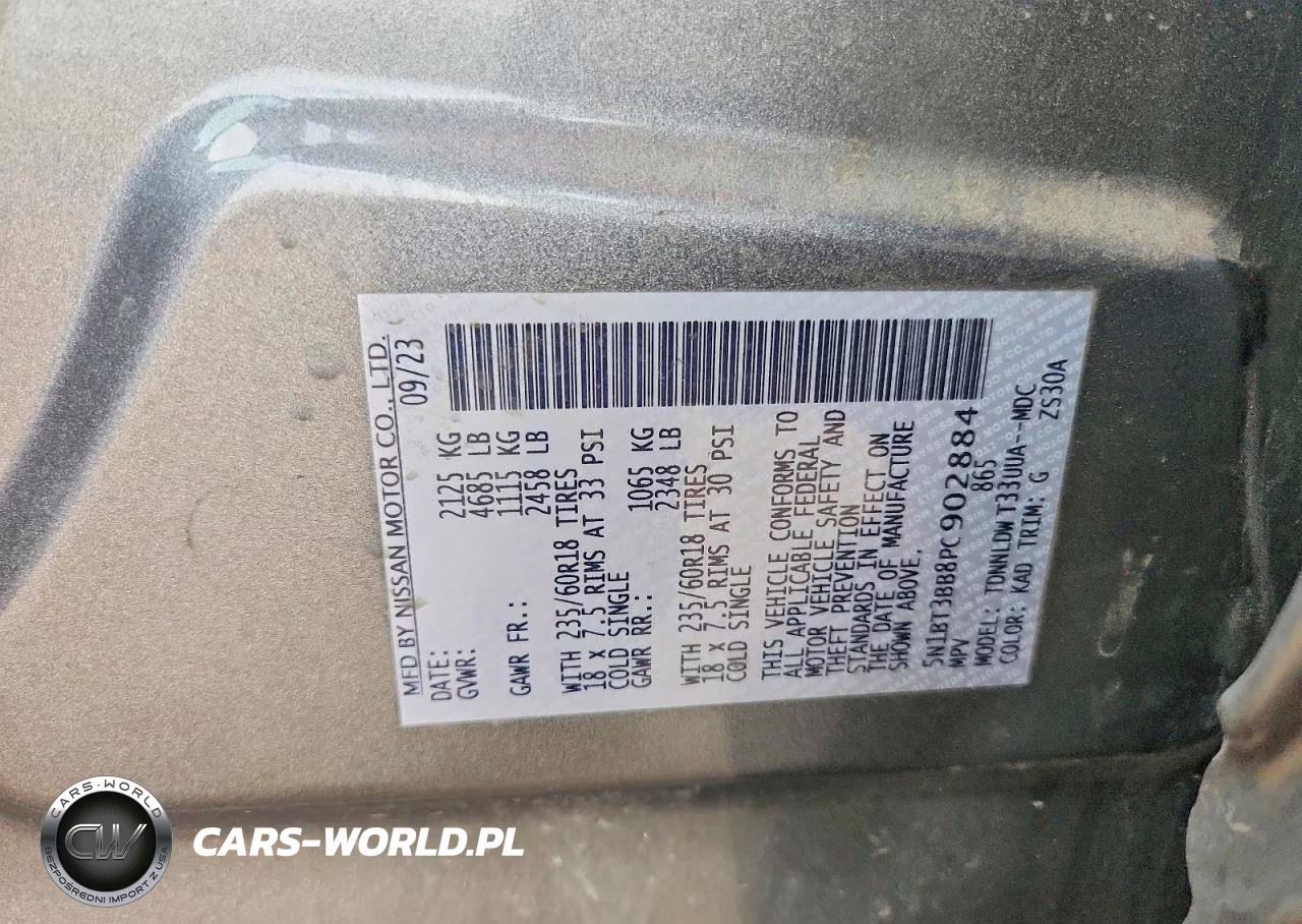 2023 Nissan Rogue Sv VIN:5N1BT3BB8PC902884 - 13