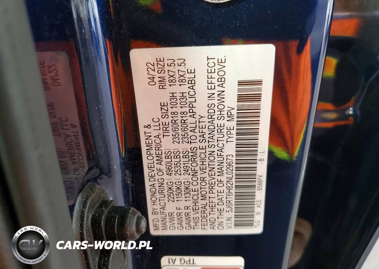 2022 Honda Cr-V Exl VIN:5J6RT6H82NL029673 - 12
