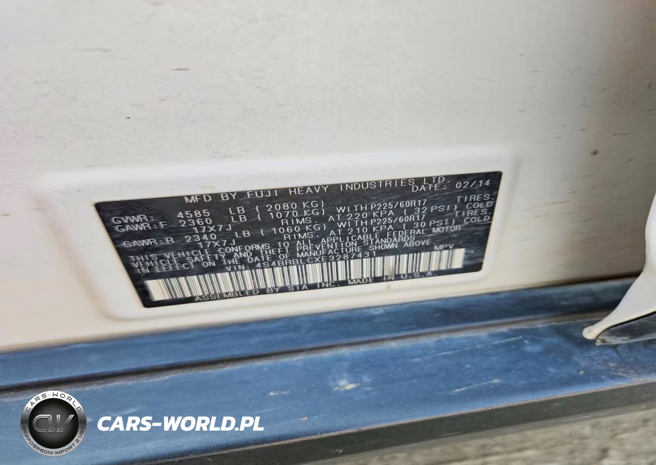 2014 Subaru Outback 2.5I Limited VIN:4S4BRBLCXE3287431 - 12