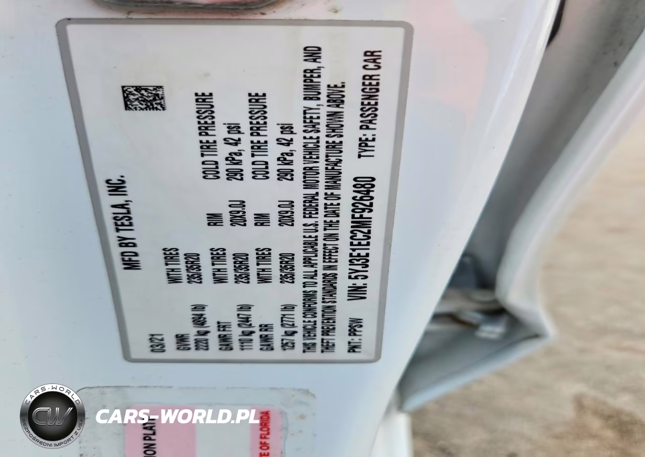 2021 Tesla Model 3 VIN:5YJ3E1EC2MF926480 - 12