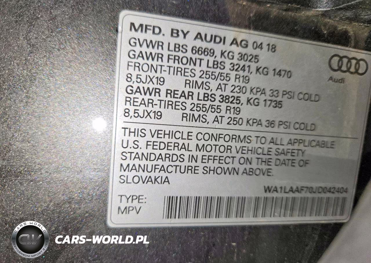 2018 Audi Q7 Premium Plus VIN:WA1LAAF70JD042404 - 13