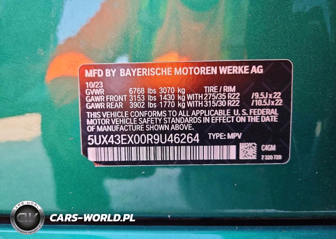 2024 BMW X6 M60I VIN:5UX43EX00R9U46264 - 13