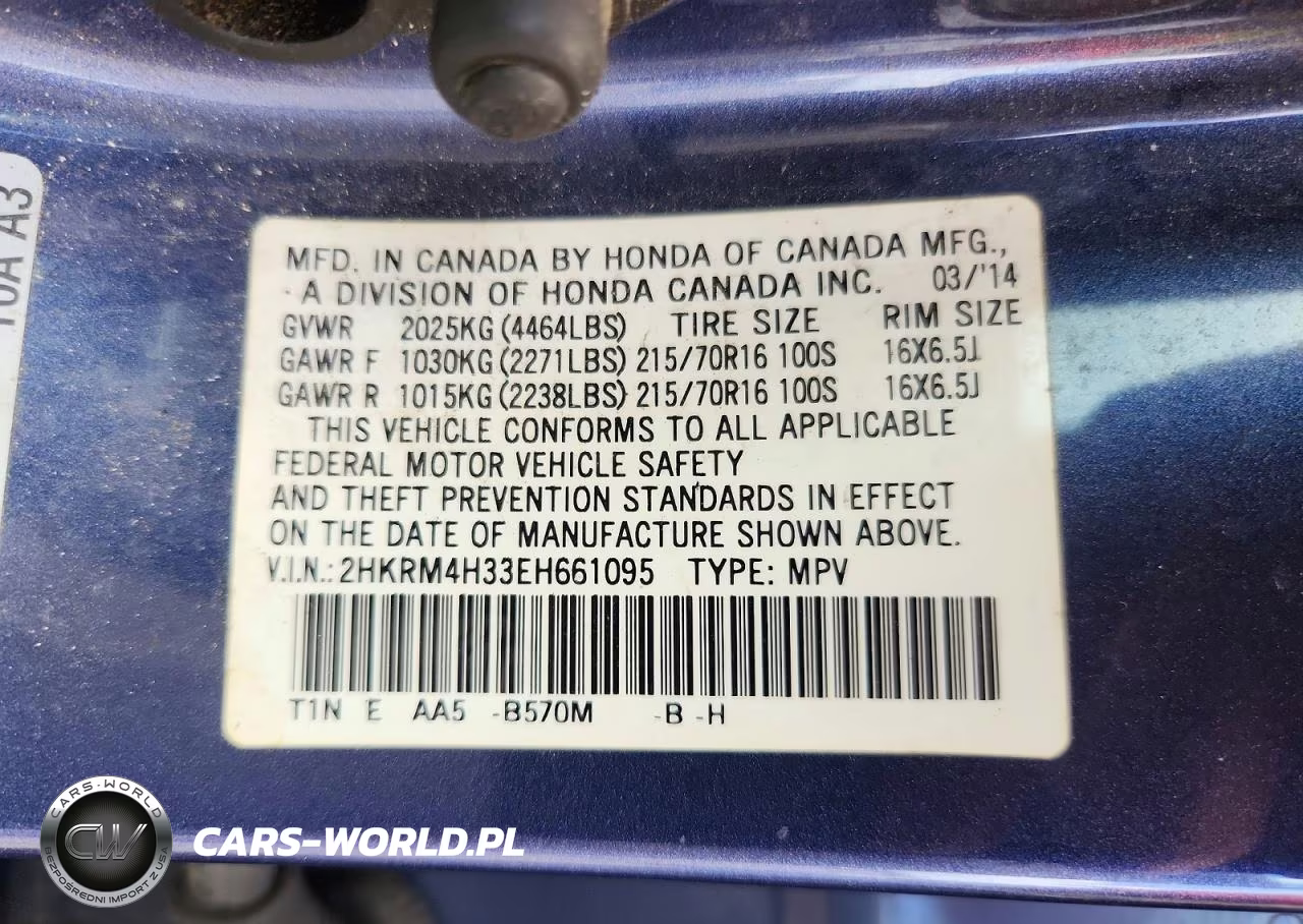 2014 Honda Cr-V Lx VIN:2HKRM4H33EH661095 - 13