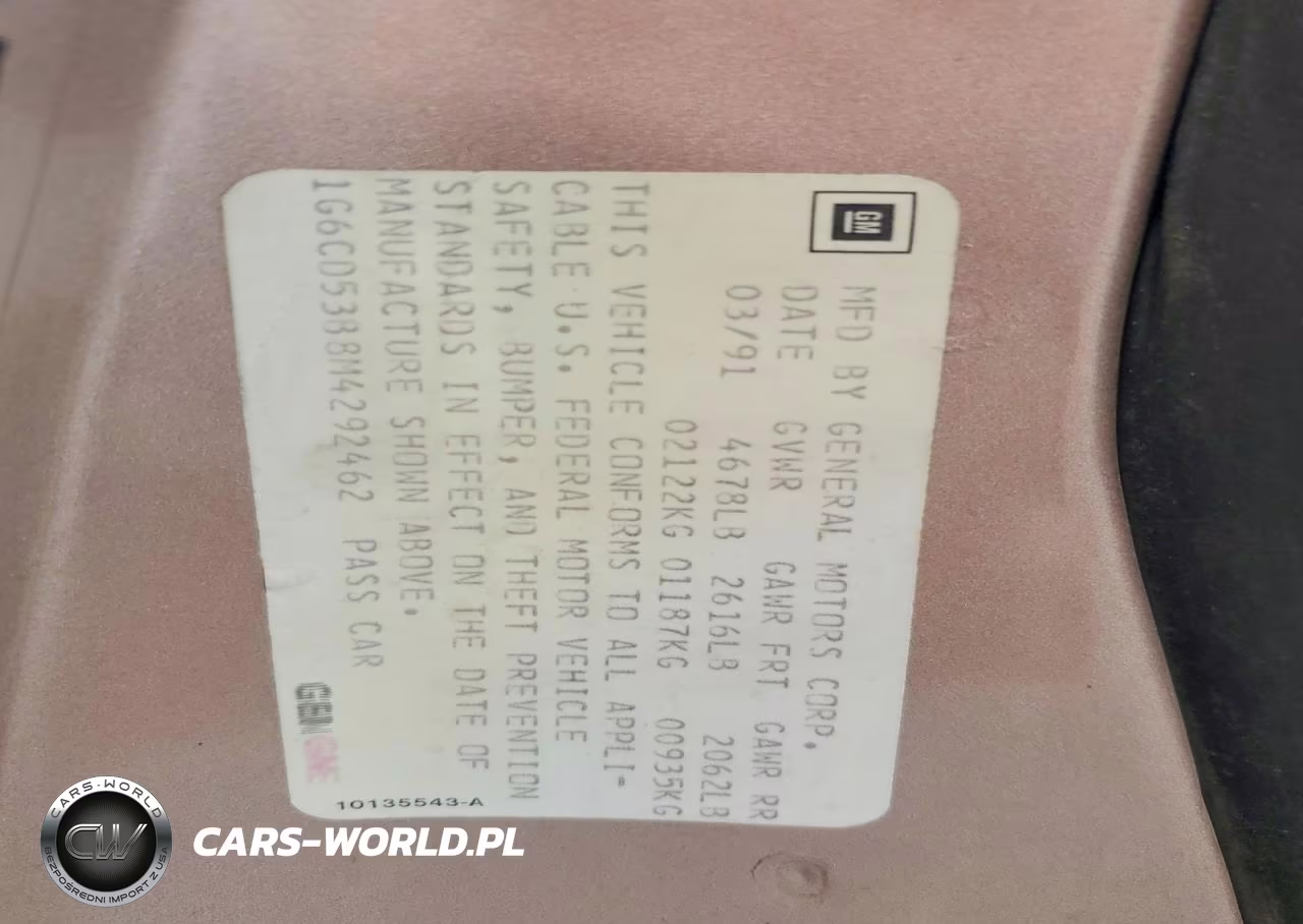 1991 Cadillac Deville VIN:1G6CD53B8M4292462 - 12