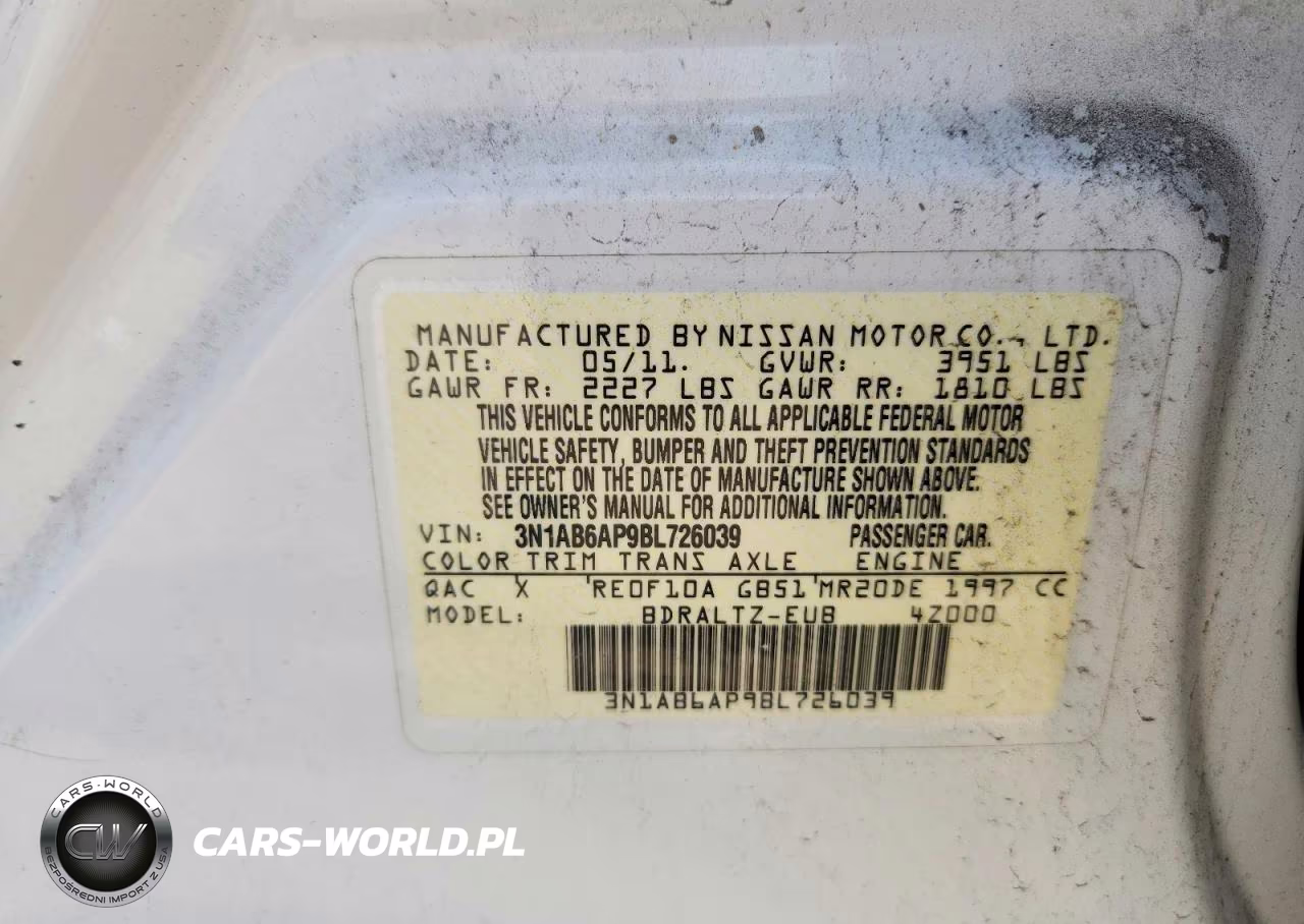 2011 Nissan Sentra 2.0 VIN:3N1AB6AP9BL726039 - 13