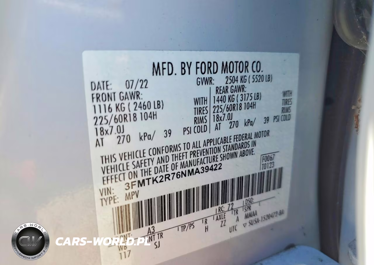 2022 Ford Mustang Mach-E California Route 1 VIN:3FMTK2R76NMA39422 - 12