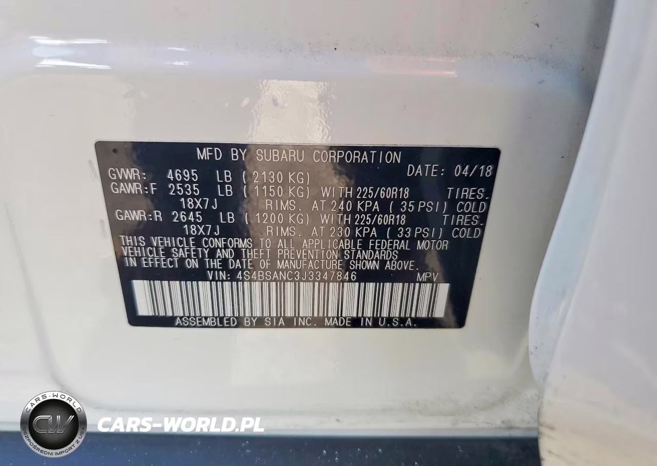 2018 Subaru Outback 2.5I Limited VIN:4S4BSANC3J3347846 - 14