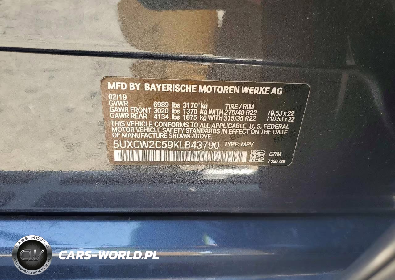 2019 BMW X7 xDrive40I VIN:5UXCW2C59KLB43790 - 13