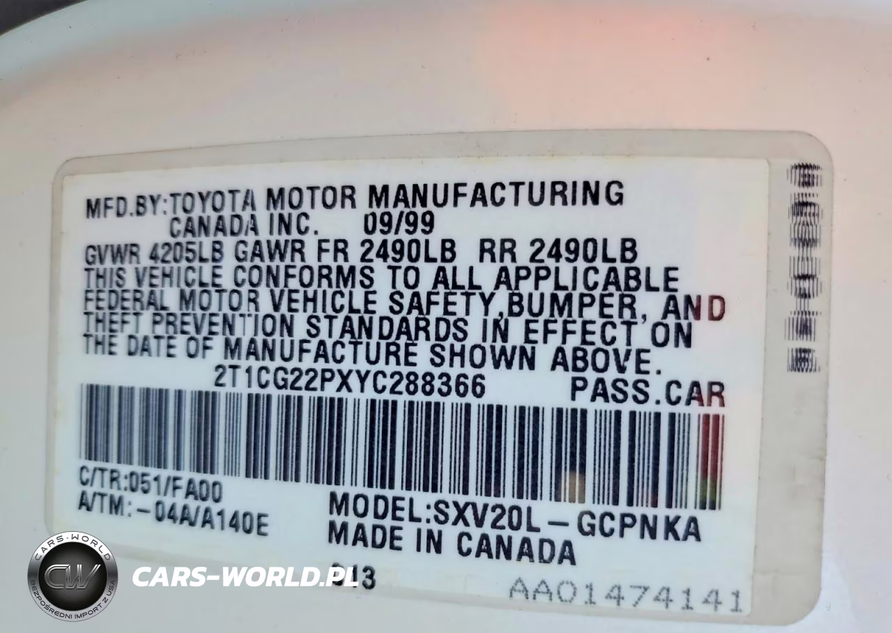 2000 Toyota Camry Solara Se VIN:2T1CG22PXYC288366 - 12