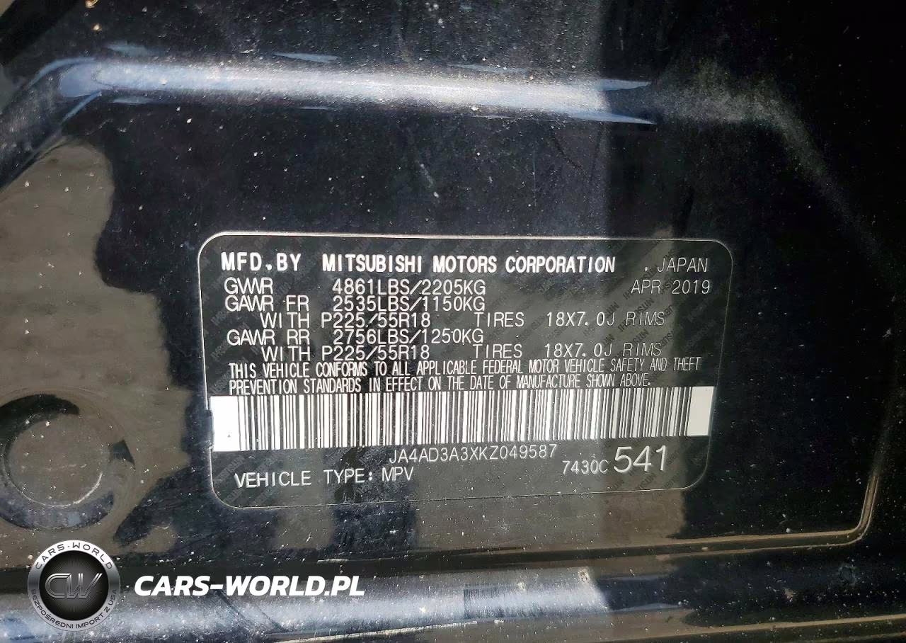 2019 Mitsubishi Outlander Se VIN:JA4AD3A3XKZ049587 - 12
