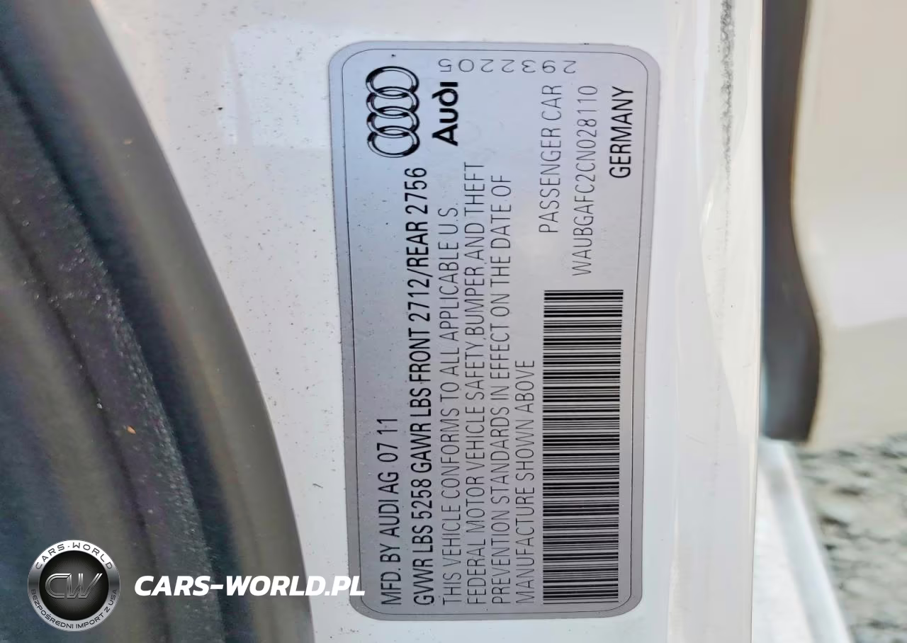 2012 Audi A6 VIN:WAUBGAFC2CN028110 - 13