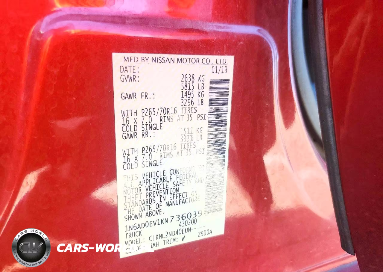 2019 Nissan Frontier Sv VIN:1N6AD0EV1KN736039 - 13