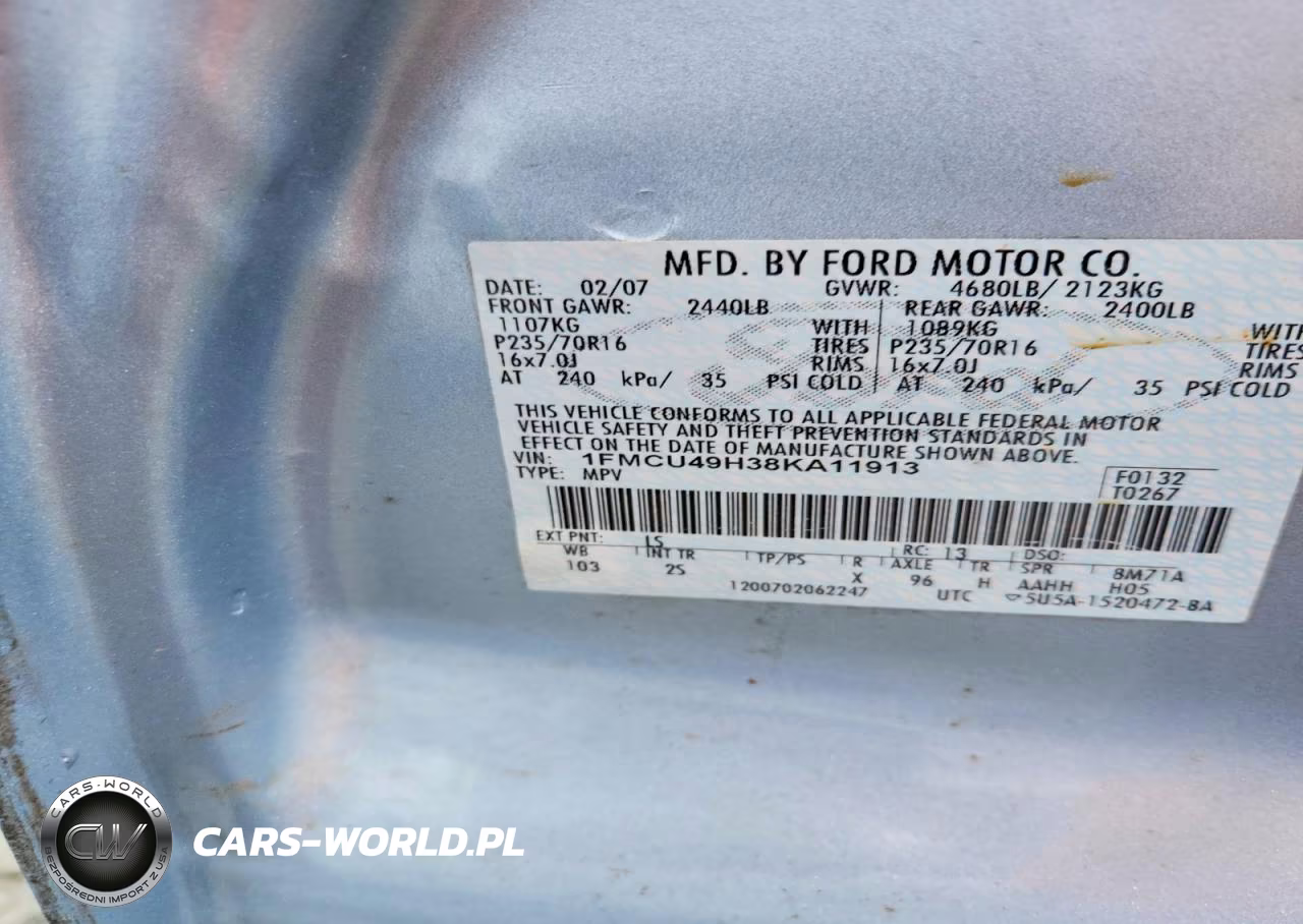2008 Ford Escape Hev VIN:1FMCU49H38KA11913 - 13